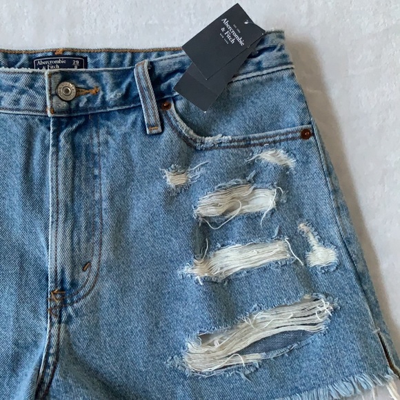 Abercrombie & Fitch Annie High Rise Denim Shorts - Picture 2 of 5